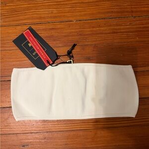 New with tags Balmain HM White Bandeau with Gold Zipper size 8